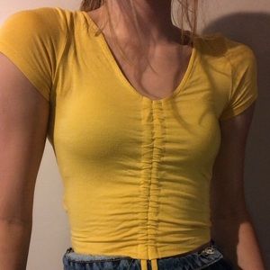 PACSUN (ME TO WE) CINCHED CROPPED SHIRT